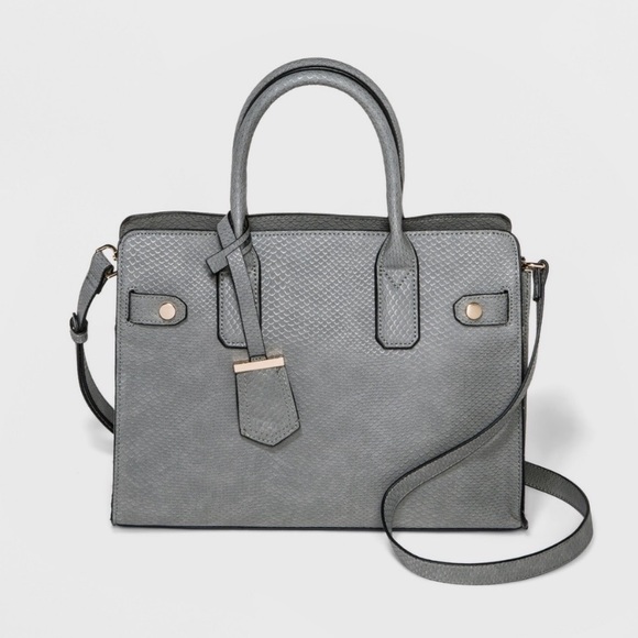 a new day Bags Target X A New Day Grey Faux Leather Satchel Bag Poshmark